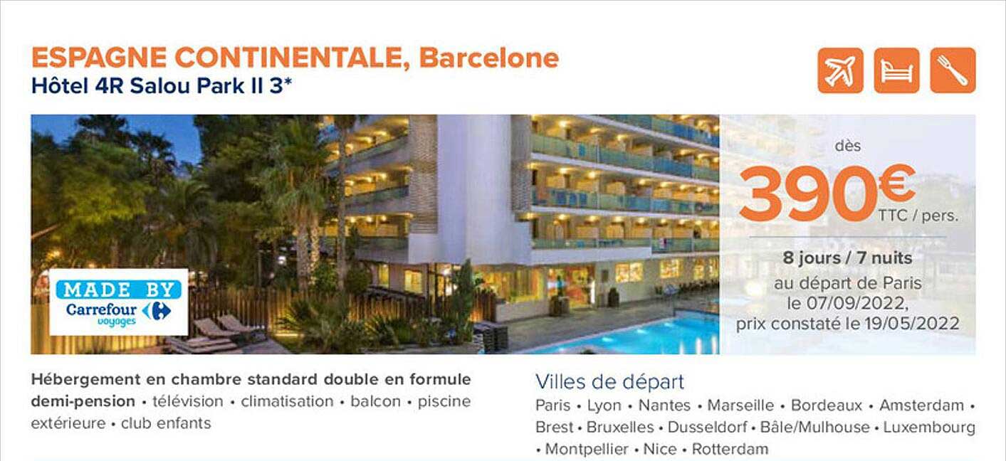 hôtel 4r salou park II 3*