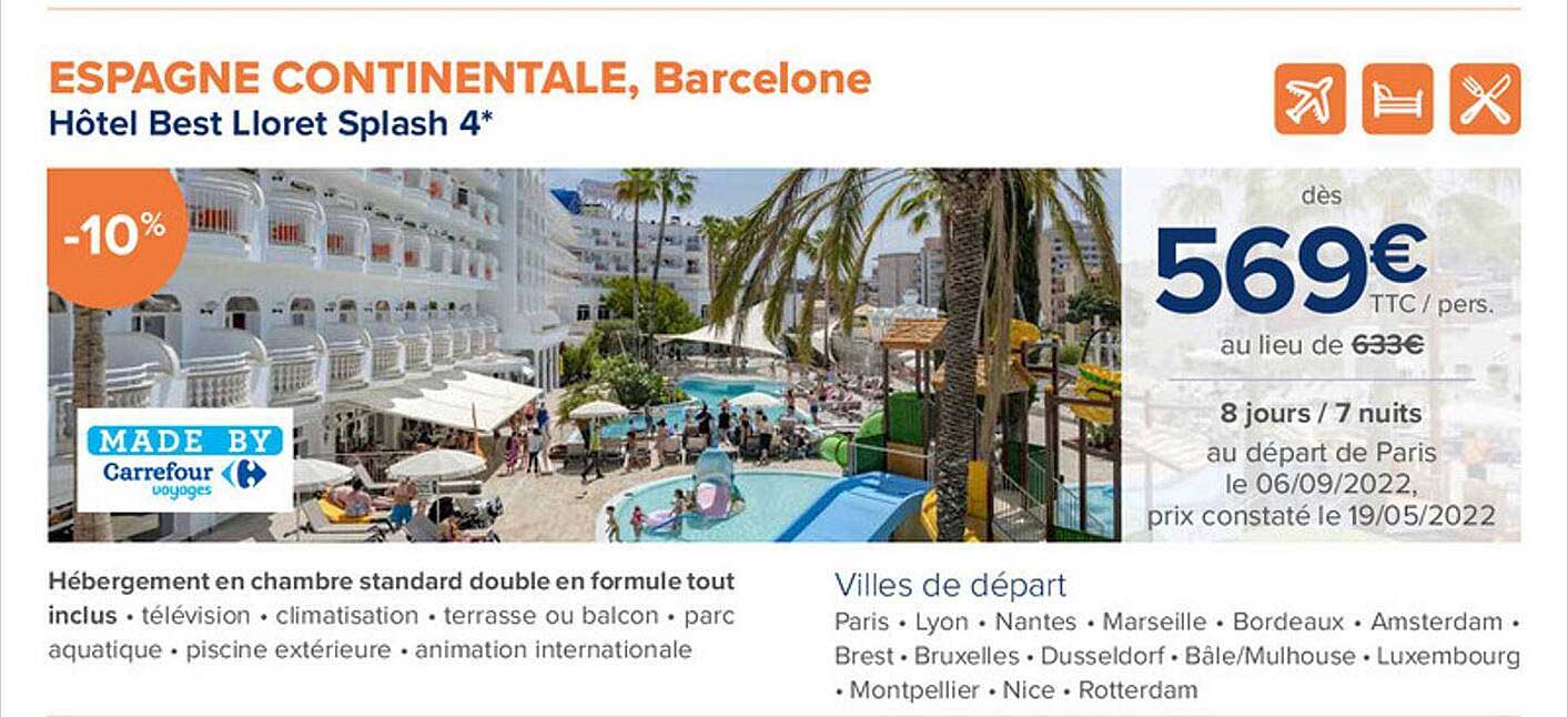 hôtel best lioret splash 4*