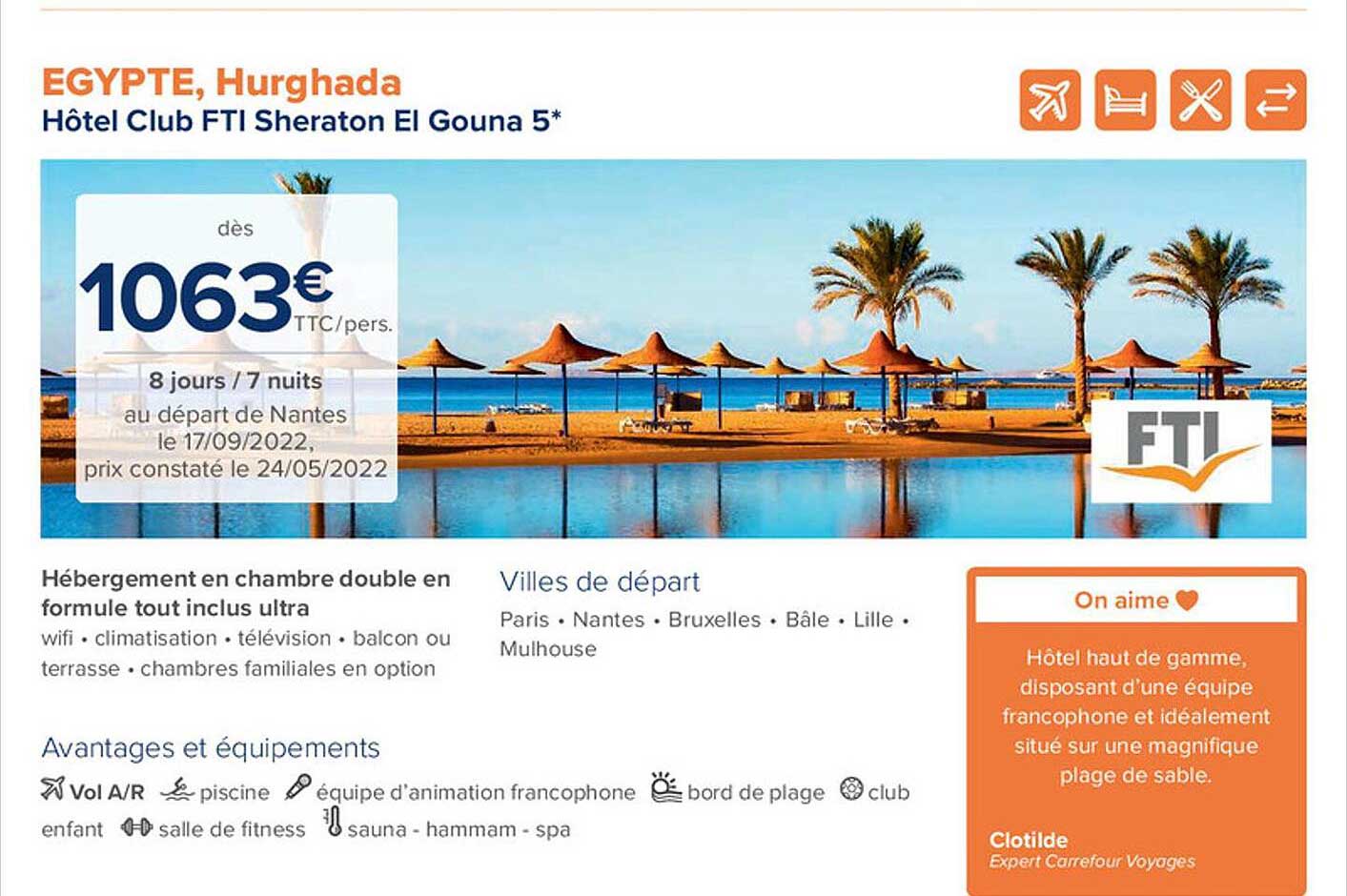 hôtel club fti sheraton el gouna 5*