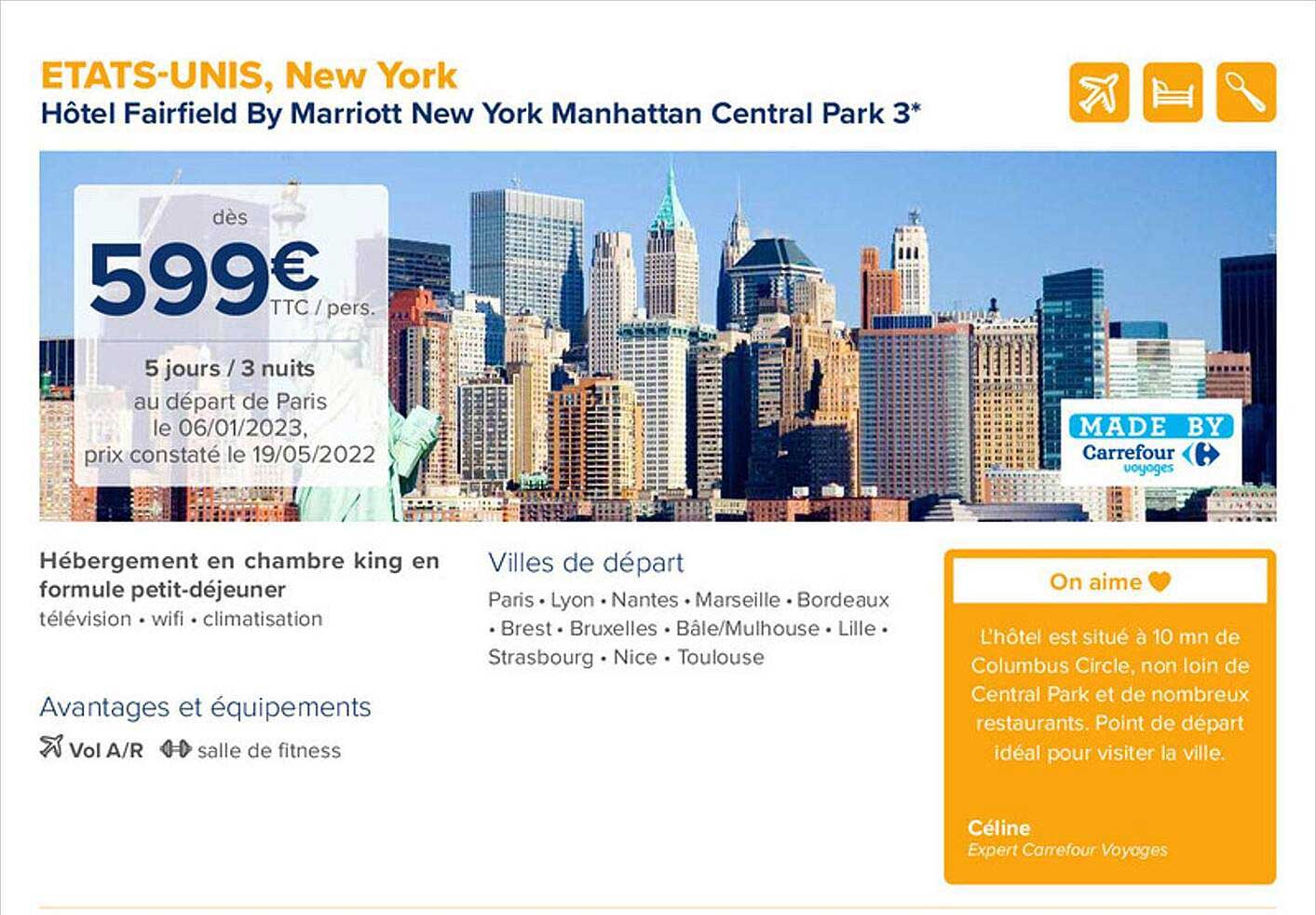 hôtel fairfield by marriott new york manhattan central park 3*