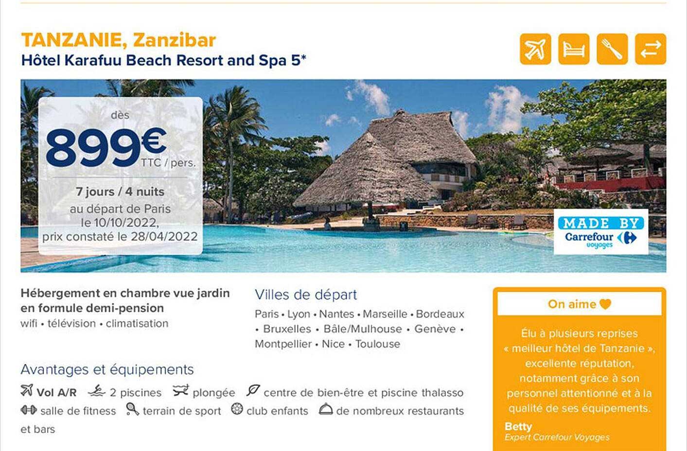 hôtel karafuu beach resort and spa 5*