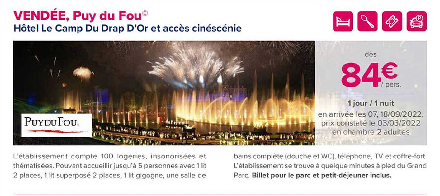 hôtel le camp du drap d'or et accès cinéscénie