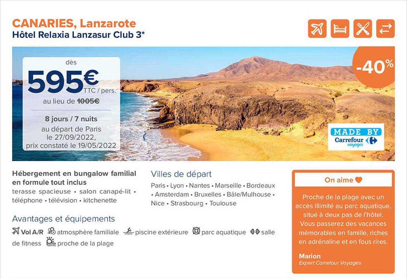 hôtel relaxia lanzasur club 3*