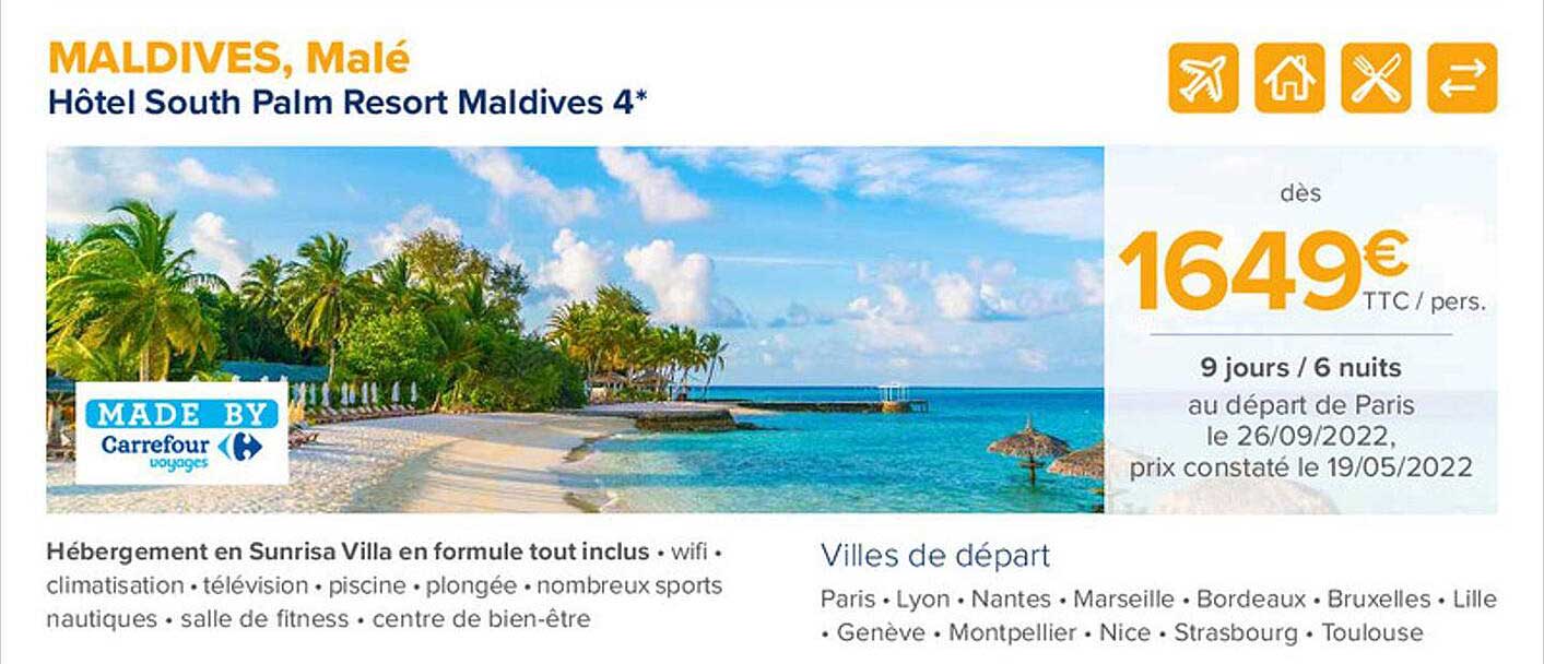 hôtel south palm resort maldives 4*