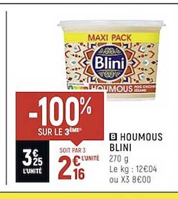 houmous blini -100% sur le 3ème