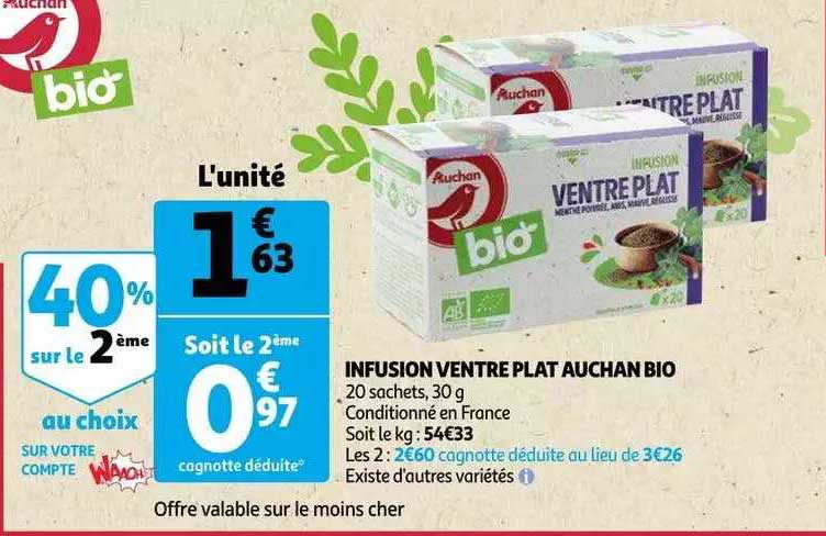 infusion ventre plat auchan bio