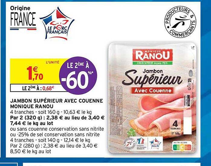 jambon supérieur avec couenne monique ranou