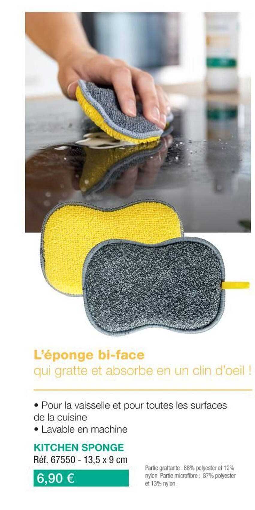 l'éponges bi-face kitchen sponge