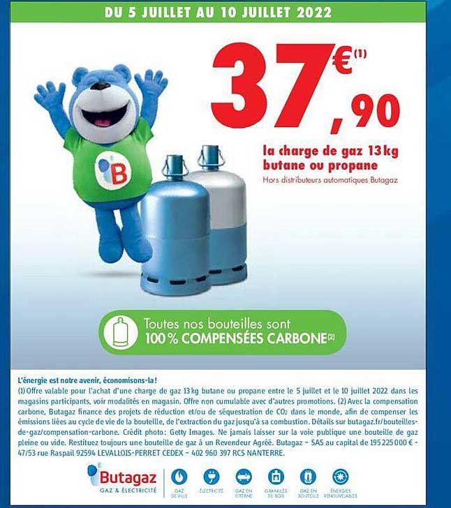 la charge de gaz 13 kg butane ou propane