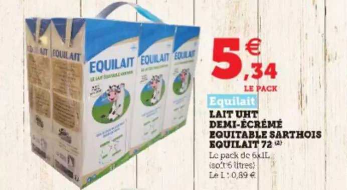 lait uht demi-écrémé équitable sarthois équilait 72