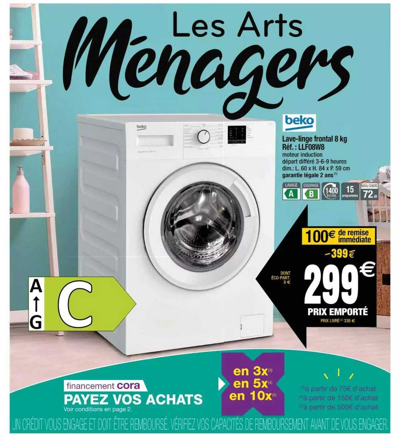 lave-linge frontal 8 kg beko