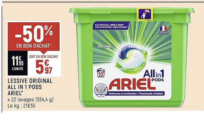 lessive original all in 1 pods ariel