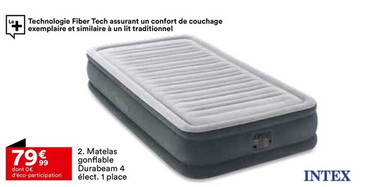 matelas gonflable durabeam 4 élect. 1 place intex
