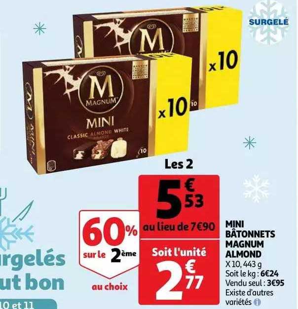 mini bâtonnets magnum almond