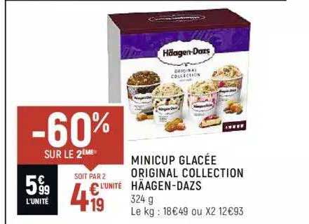 minicup glacée original collection häagen-dazs -60% sur le 2ème