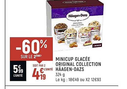 minicup glacée original collection häagen-dazs