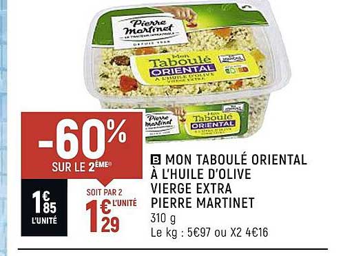 mon taboulé oriental à l'huile d'olive vierge extre pierre martinet