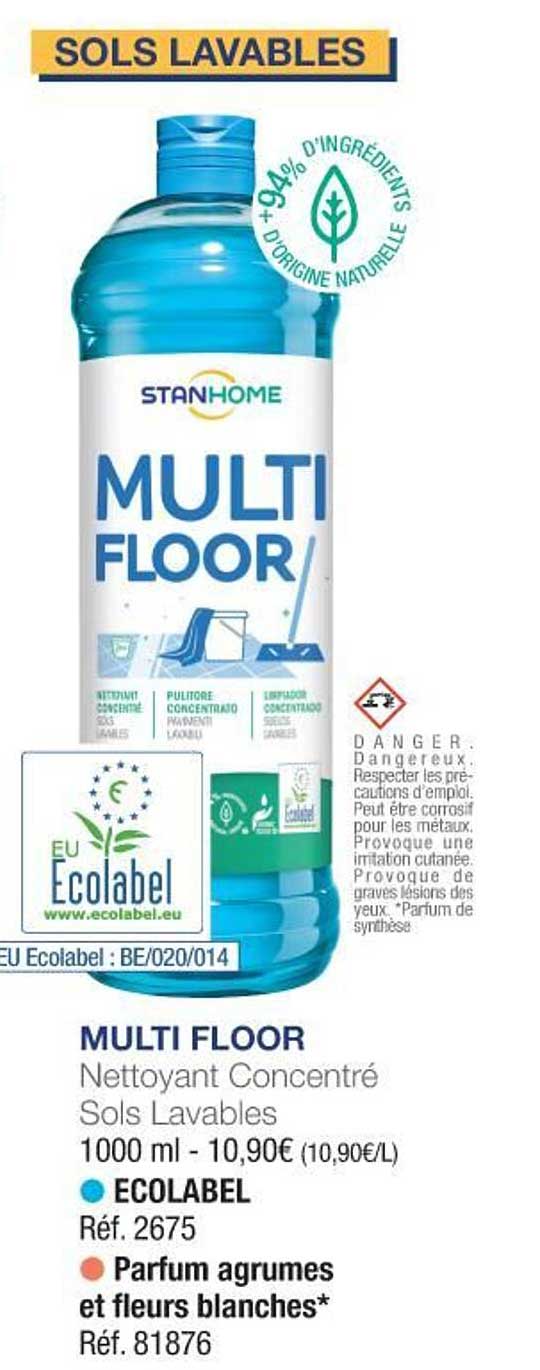multi floor nettoyant concentré sols lavables