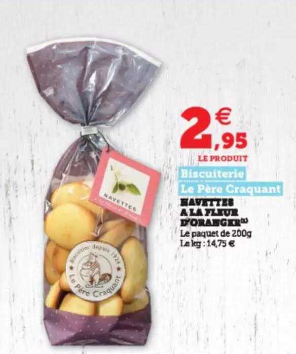 navettes à la fleur d'oranger biscuiterie le père craquant