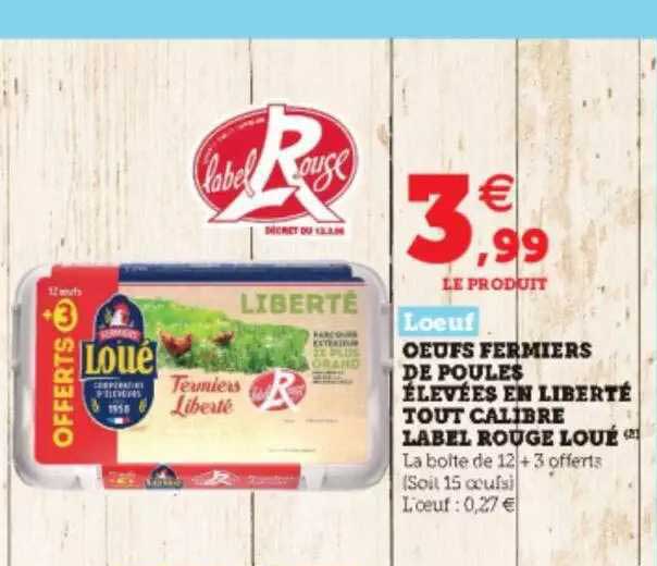 oeufs fermiers de poules élevées en liberté tout calibre label rouge loué l'œuf