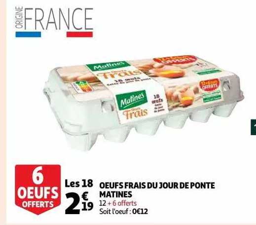 oeufs frais du jour de ponte matines