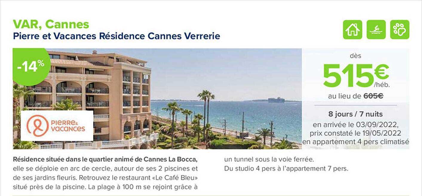 pierre et vacances résidence cannes verrerie