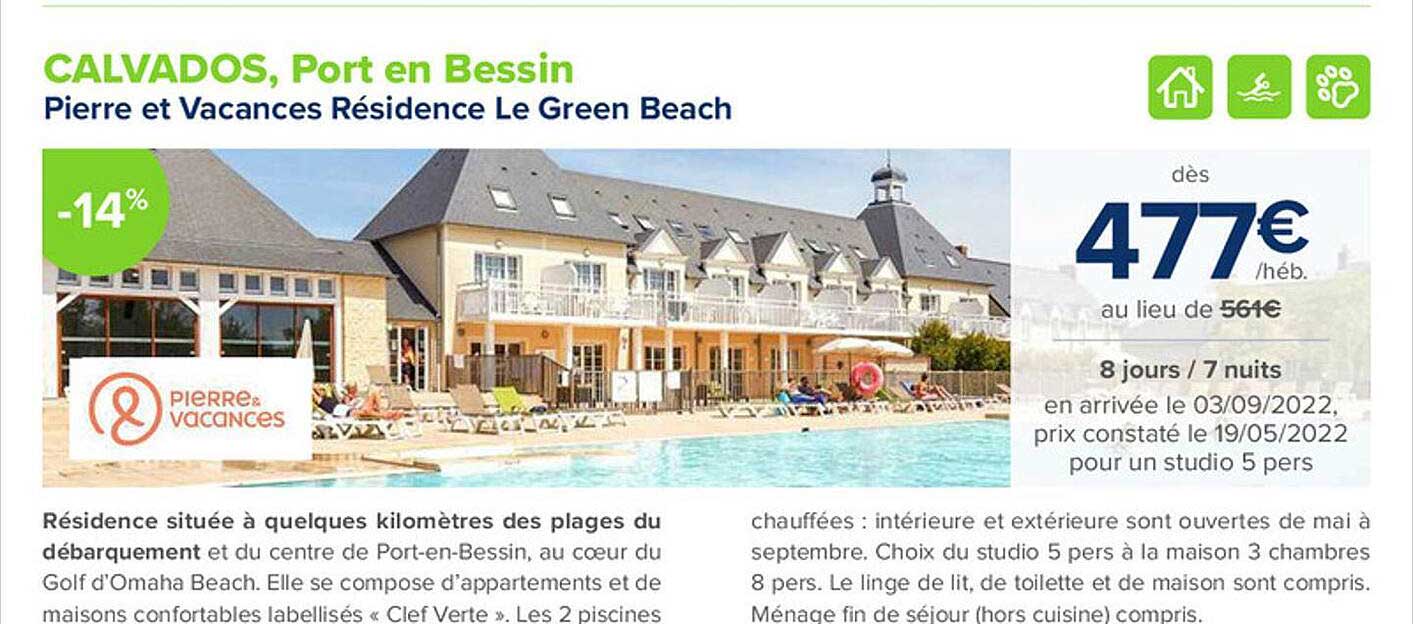 pierre et vacances résidence le green beach