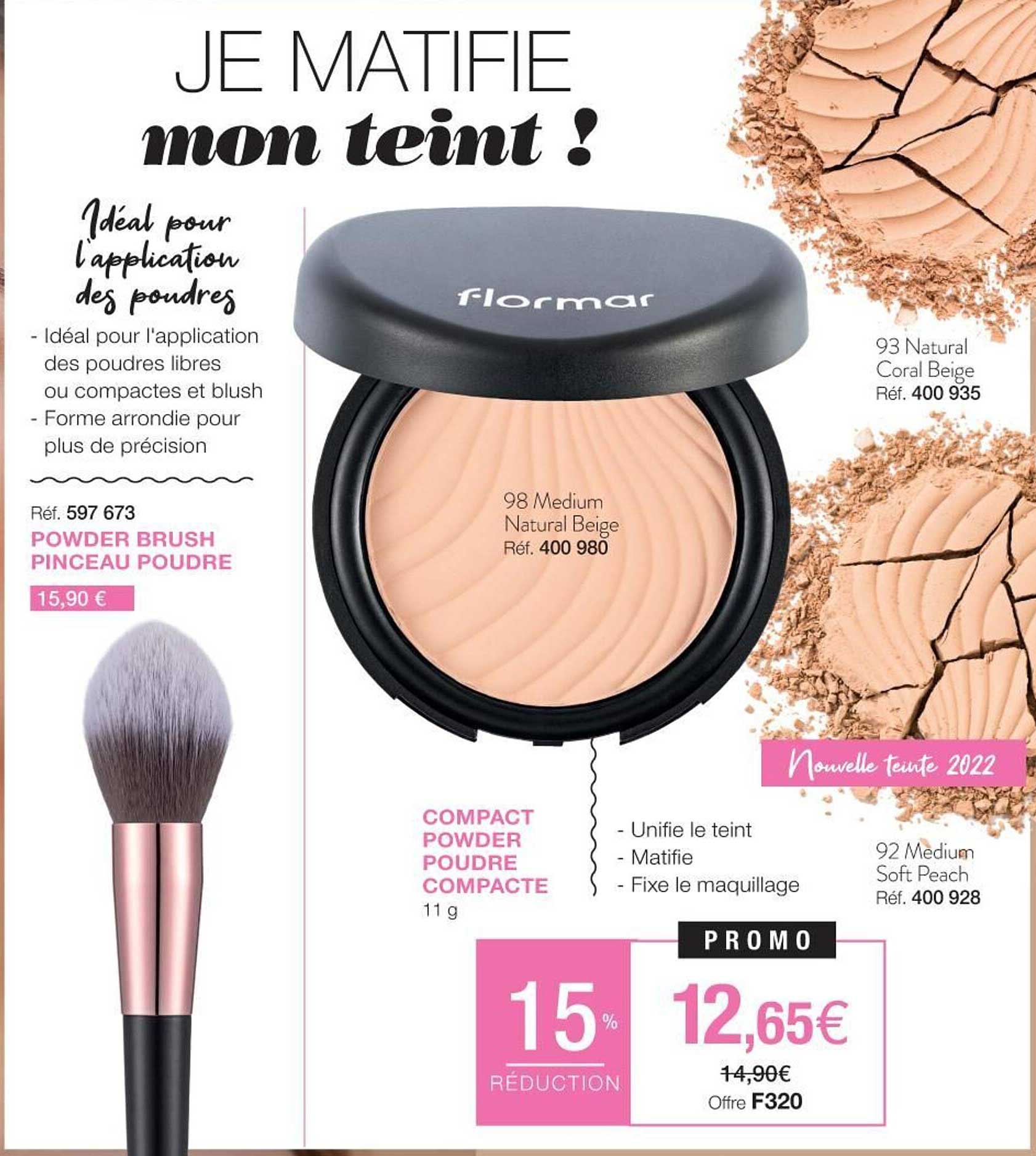 powder brush pinceau poudere compact powder poudre compacte