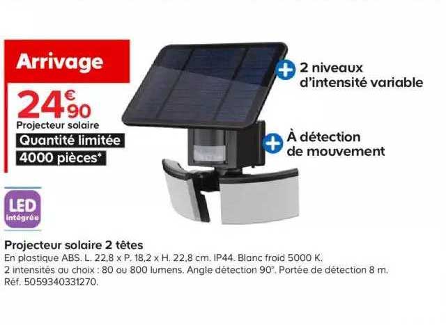 Projecteur Solaire 2 Têtes