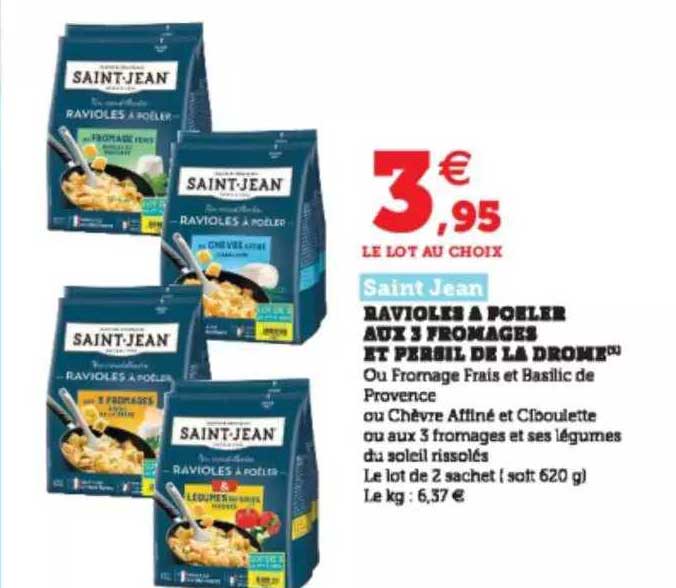ravioles à poêler aux 3 fromages et persil de la drôme saint jean
