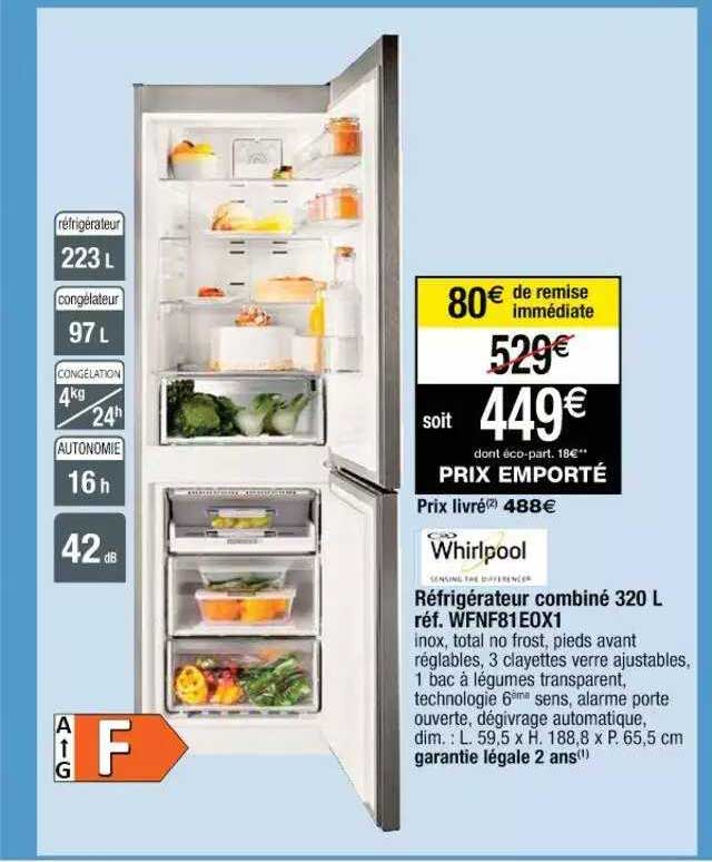 Réfrigérateur Combiné 320 L Whirlpool