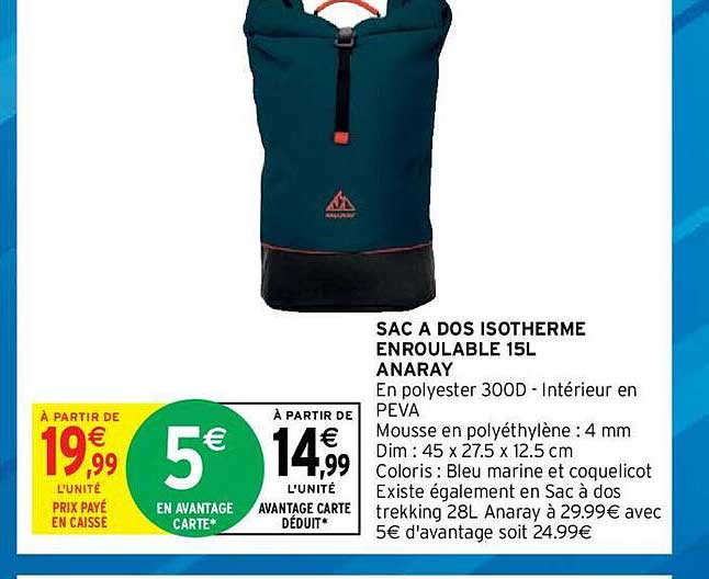 Sac à Dos Isotherme Enroulable 15l Anaray