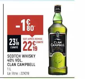 scotch whisky 40% vol clan campbell