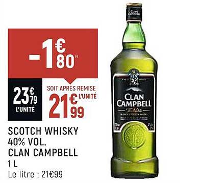 scotch whisky 40% vol. clan campbell