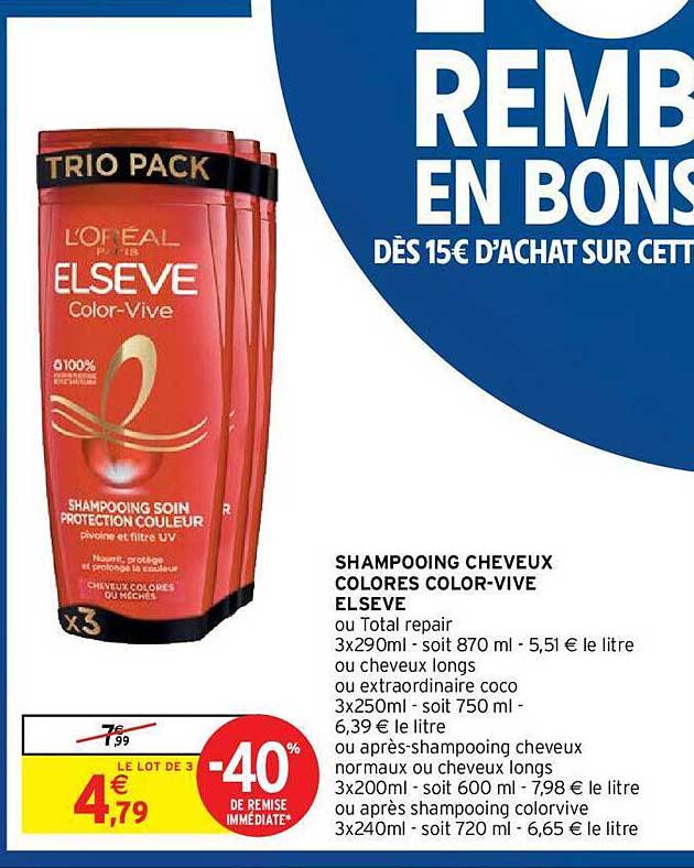 shampooing cheveux colores color-vive elseve