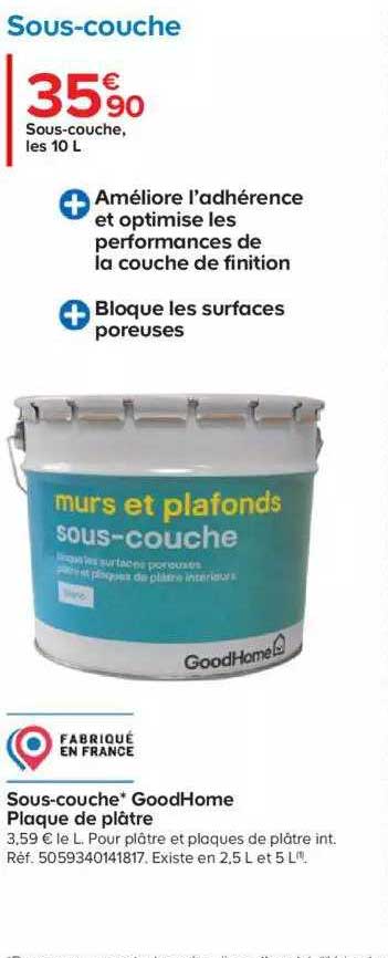 sous-couche goodhome plaque de plâtre