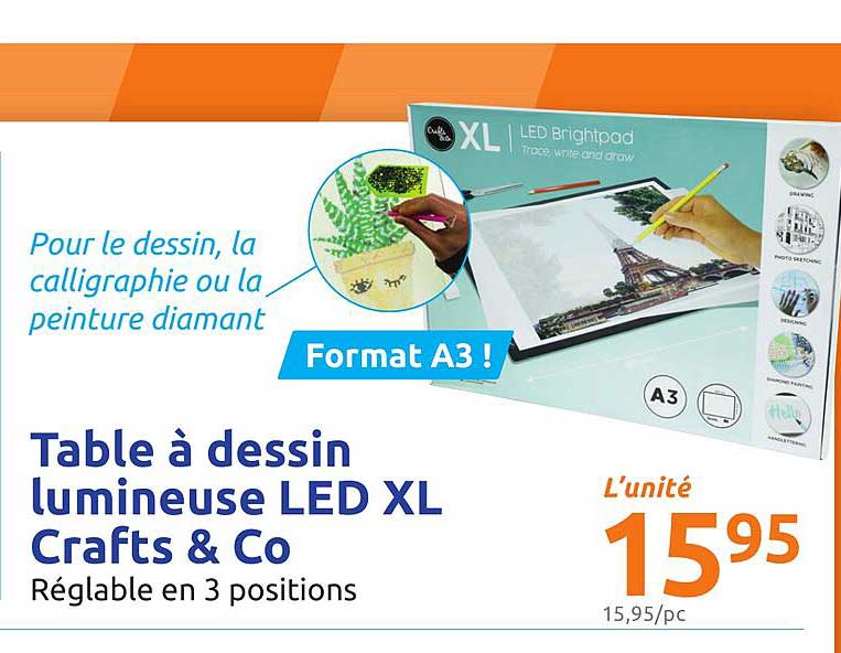 Table à Dessin Lumineuse Led Xl Crafts & Co