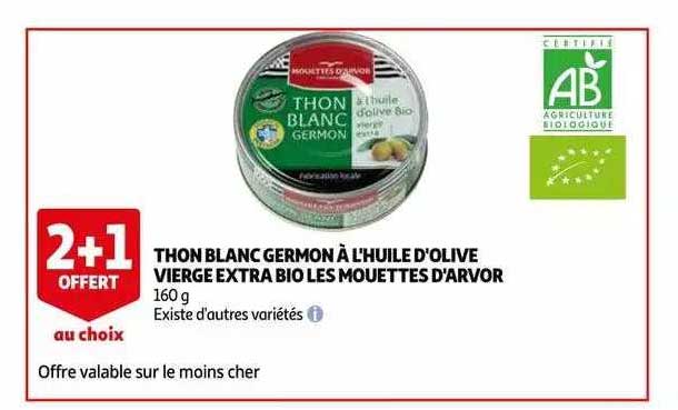 thon blanc germon à l'huile d'olive vierge extra bio les mouettes d'arvor