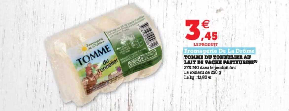 tomme du tonnelier au lait de vache pasteurisé fromagerie de la drôme