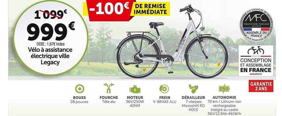 vélo à assistance électrique ville legacy