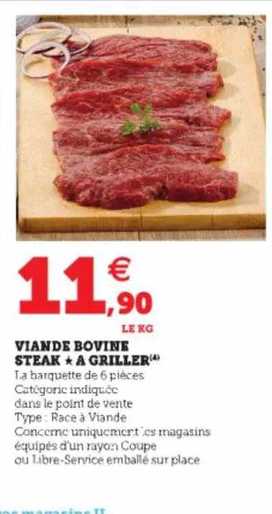 viande bovine steak*à griller