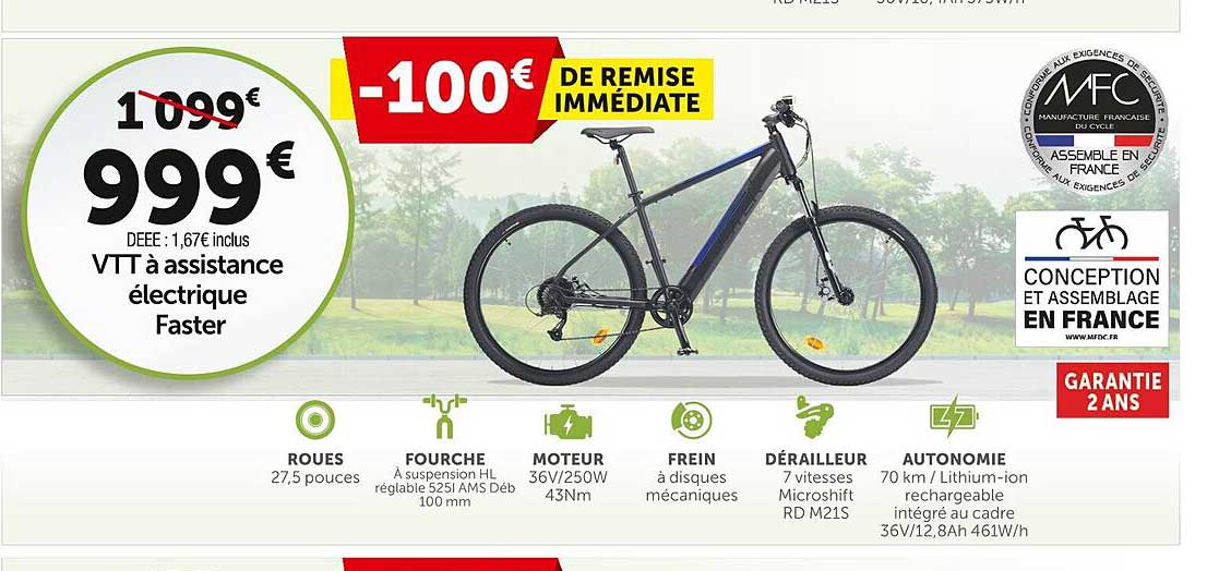 vtt à assistance électrique faster