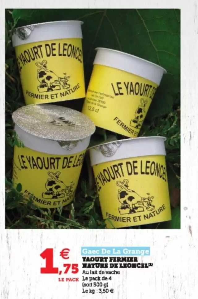 yaourt fermier nature de léoncel grae de la grange
