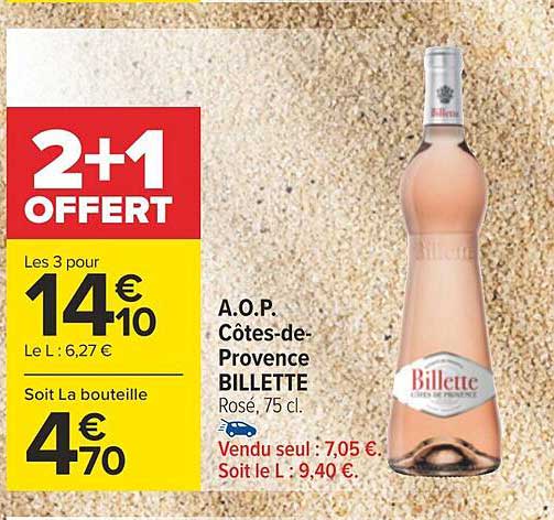 a.o.p. côtes-de-provence billette