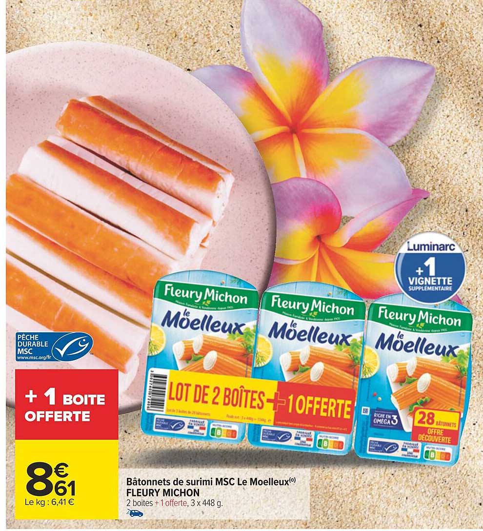 bâtonnets de surimi msc le moelleux fleury michon