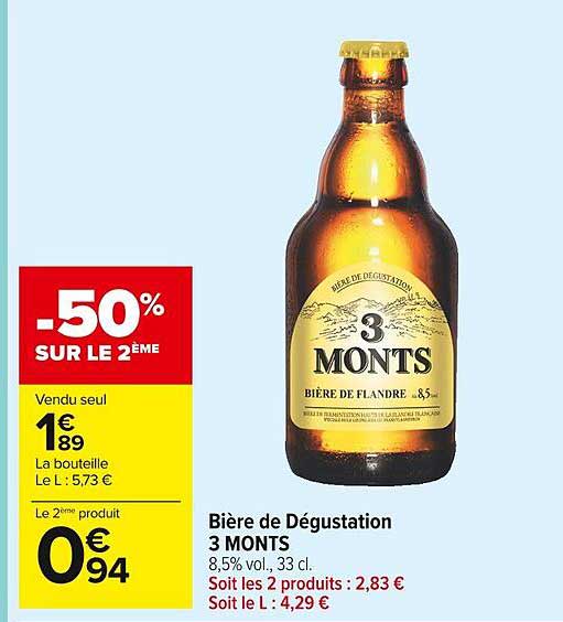 bière de dégustation 3 monts