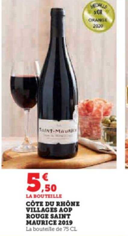 côte du rhône villages aop rouge saint maurice 2019