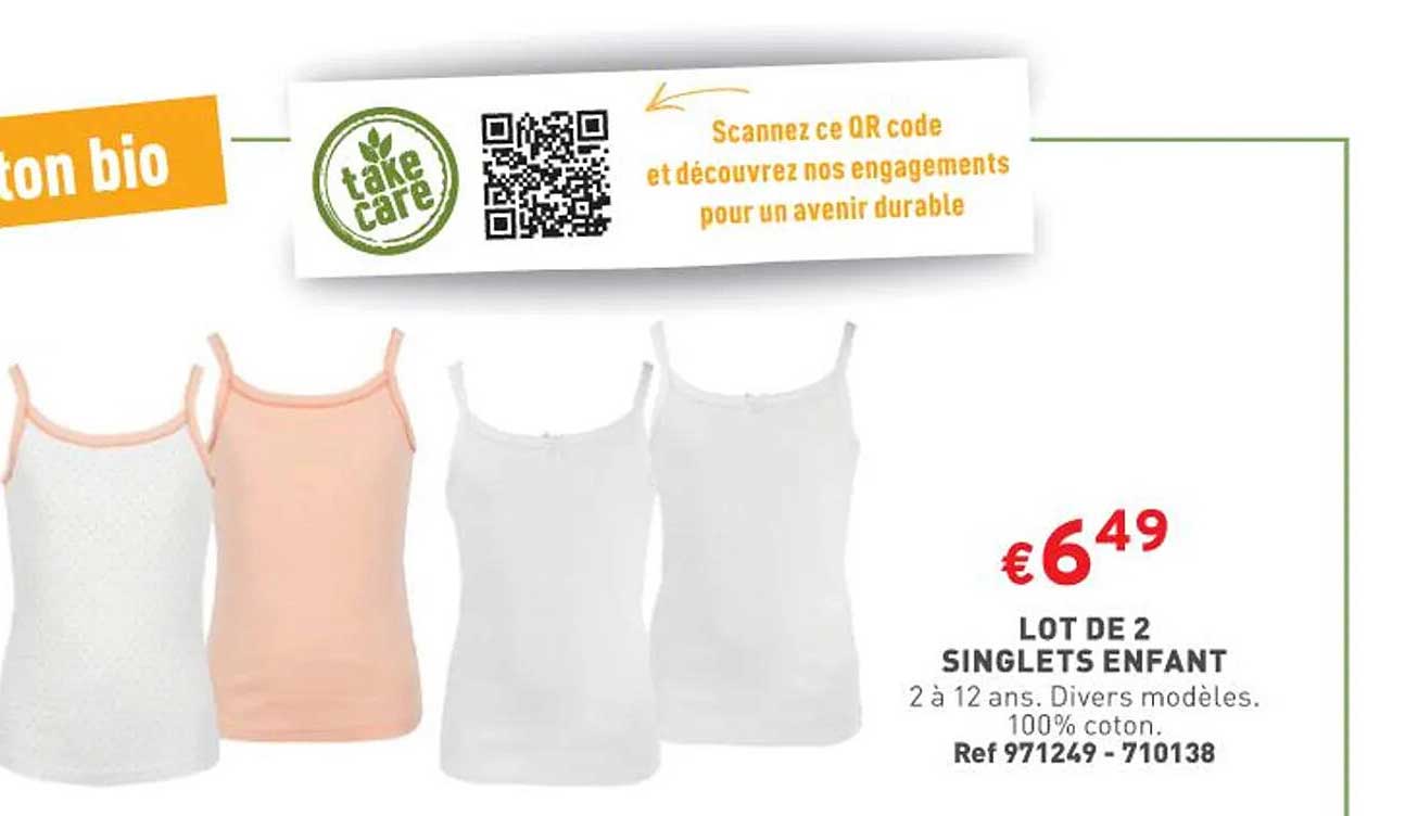 Lot De 2 Singlets Enfant