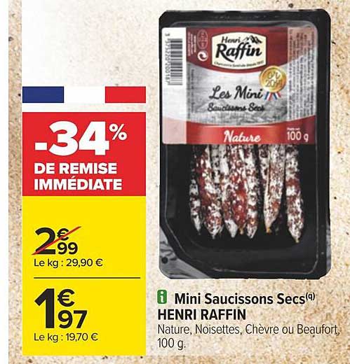 mini saucissons secs henri raffin