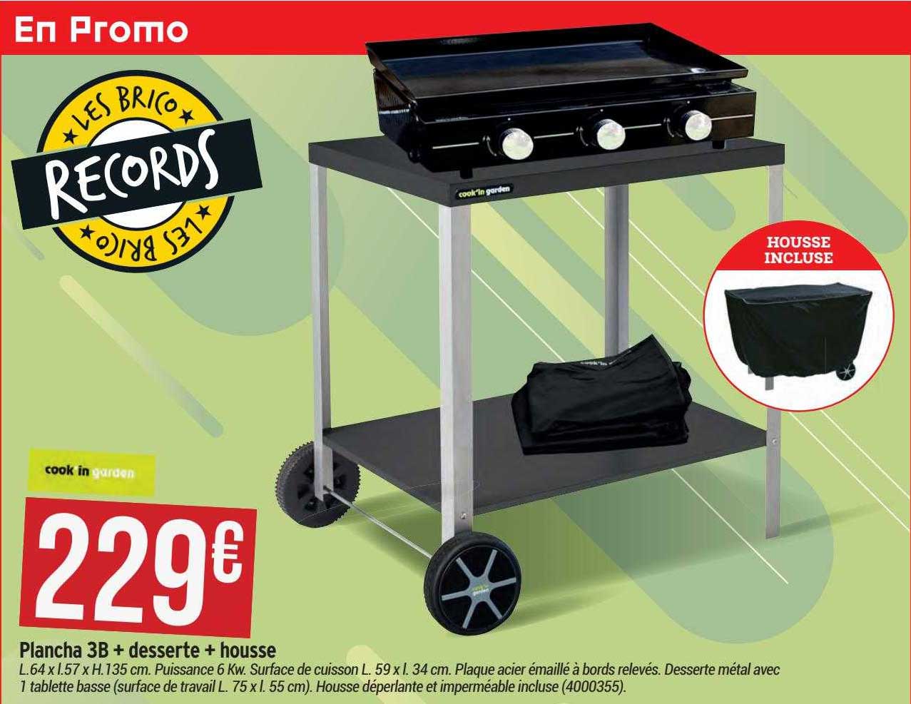 plancha 3b + desserte + housse cook'in garden